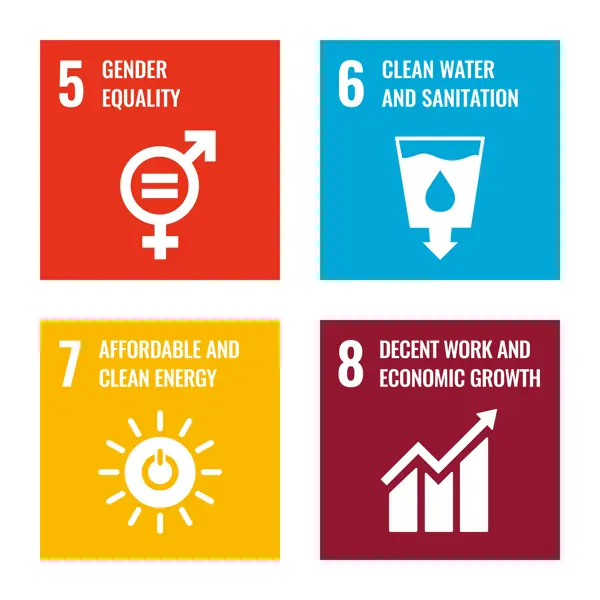 SDG Icons 5 to 8, english 