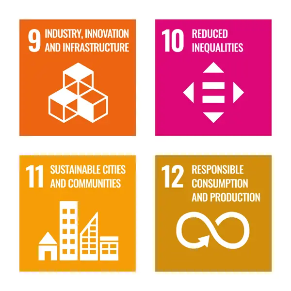 SDG Icons 9 to 12, english 